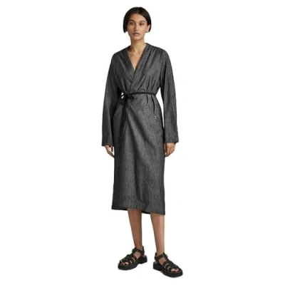 Image of G Star RAW Womens Wrap Dress Black Cotton Size X Small