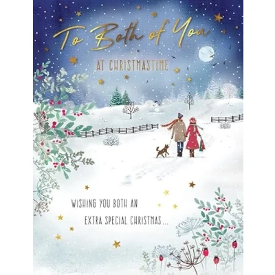 Image of Piccadilly Greetings Christmas Card To Both Of You Art couple 8 x 6 inches