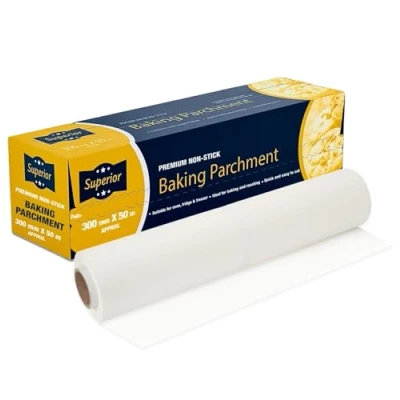 Image of Superior Baking Paper 300mm x 50m, Premium Non Stick &amp; Thick Parchment for Greaseproof Roll Oven Freezer Safe, Heat Resistant Easy Cleanup, Perfect Cakes, Cookies