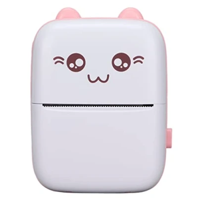 Image of Luqeeg Inkless Label Printer, Portable Mini Thermal Printer with 200DPI High Hesolution, Bluetooth for Shipping Packages, Sticker Maker Machine Work Plans, Notes, Memos(Pink)