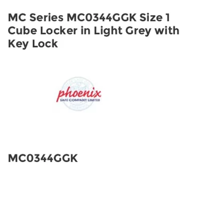 Image of Phoenix MC Series MC0344GGK Size 1 Cube Locker in Light Grey with Key Lock