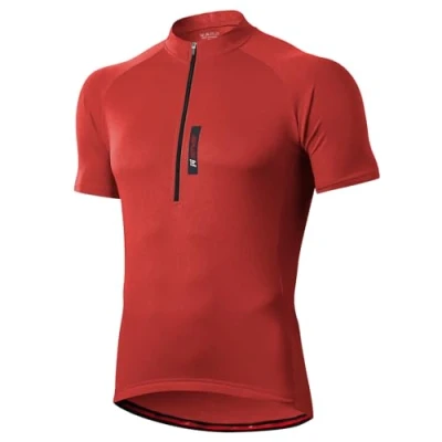Image of FEIXIANG Men’s Cycling Jersey, Short Sleeve Cycle Tops Riding Jerseys Biking Shirt Bicycle Clothes with Quick Dry Breathable Fabric Red
