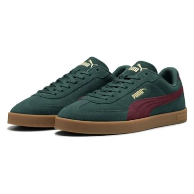 Image of PUMA Unisex Club II ERA Suede Sneaker, Green Terrain Ruby Shimmer, 5.5 UK