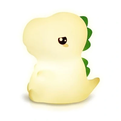 Image of groov e Cuties Rory Dinosaur Colour Changing LED Night Light with 30/60 Minute Timer 7 Colours Tap to Use Rechargeable 12 Hour Battery or USB Powered for Babies, Toddlers &amp; Children