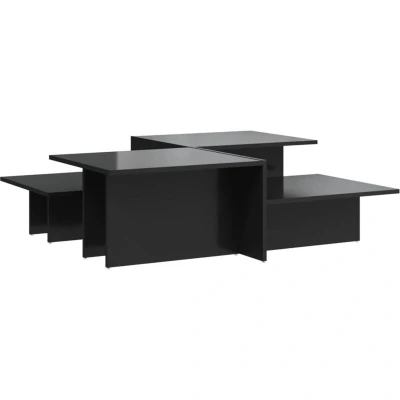 Image of vidaXL Coffee Tables 2 pcs High Gloss Black Engineered Wood
