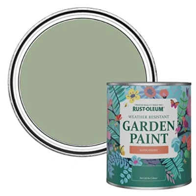 Image of Rust Oleum Green Mould Resistant Garden Paint In Satin Finish Bramwell 750ml