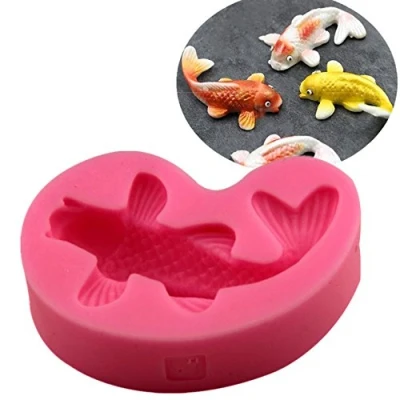 Image of Clest F&amp;H Silicone Fondant Cake molds 3D Fish Candle Moulds Soap Mold Chocolate Mould Baking Tools for Chinese Festival