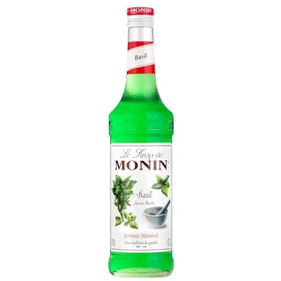 Image of MONIN Premium Basil Syrup 700ml for Cocktails and Mocktails. Vegan Friendly, Allergen Free, 100% Natural Flavours. Sugar