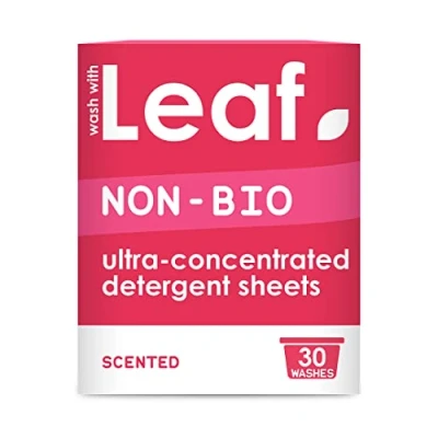 Image of Leaf Laundry Sheets x75 Ultra Concentrated Non Bio Washing Simple Detergent, Swaps Capsules, Liquid, Powder Travel Wash