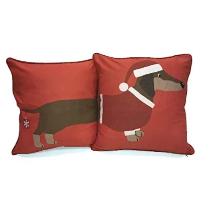 Image of Rapport Home Xmas Sausage Dog Long Cushion Cover 43x43cm, Multi, 43 x Centimeters