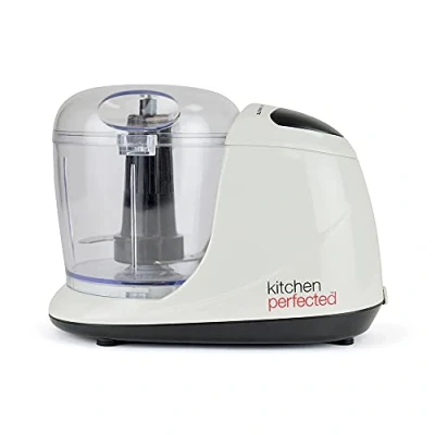 Image of KitchenPerfected 100W Multi Chopper / 1 Speed Operation Plus Turbo Button Stainless Steel Blades Whisk Attachment Plastic Bowl 300ml Capacity Ivory White E5413WI