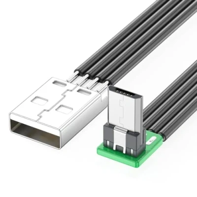Image of Soft Flat Thin Ribbon Micro USB To Cable For Smartphones Tablets Wire Charging And Syncing Devices 90 Degree
