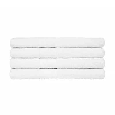 Image of Brentfords Extra Large Bathroom Towel Sheets 100% Cotton Premium Quality, Super Absorbent &amp; Quick Drying Jumbo Luxury Set of 4 White 90 x 150cm