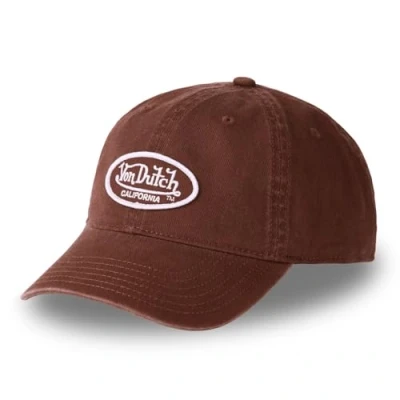 Image of Von Dutch Men&#039;s &amp; Women&#039;s 100% Cotton Cap, Dad Cap LOG, Adjustable, Brown / beige, One Size