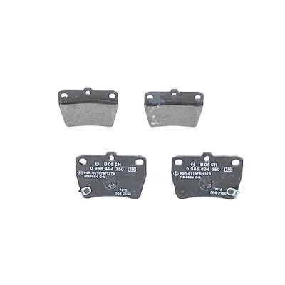 Image of 0446642010, 0446642020, 0446642030, 0446642040, 0446642050 Brake pad set BOSCH 0 986 494 350 Low Metallic with acoustic wear warning