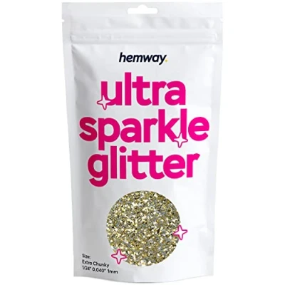 Image of Glitter Gold Silver Ultra Sparkle Sequins Nail Face Festival Christmas Halloween Makeup Extra Chunky 100g / 3.5oz
