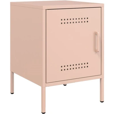 Image of vidaXL Bedside Cabinet Pink 36x39x50.5 cm Steel