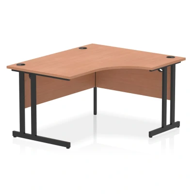 Image of Impulse 1400 RH Crescent Desk Beech Top Black Cantilever Leg