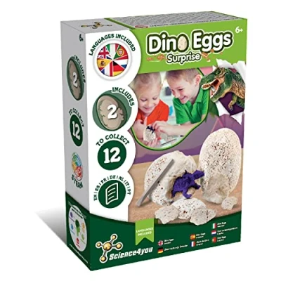 Image of Science4you Dinosaur Eggs Dino Digging Kit for Kids Excavate w/dinosaur figures included Educational STEM Toy Age 8 9 10 11 12+