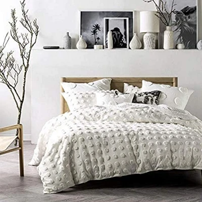 Image of Linen House Haze Duvet Cover Set, White, Super King