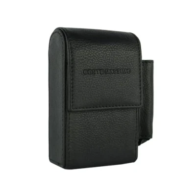 Image of Conte Massimo Genuine Leather Cigarette Case with Lighter Holder for Men and Women, Pack