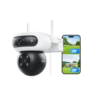 Image of EZVIZ C90 Dual Lens 8MP (4MP+4MP) WiFi Outdoor Security Camera, 360 Surveillance Cameras, CCTV Colour Night Vision, AI Person/Vehicle Detection, Two Way Audio, Alexa, Waterproof