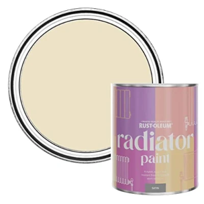 Image of Rust Oleum Beige Heat Resistant Radiator Paint in Satin Finish Featherstone 750ml