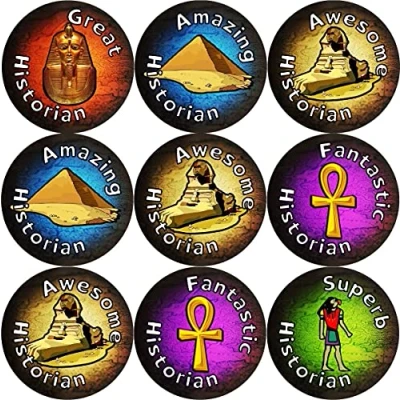 Image of 144 Egyptian Historian Praise Words 30 mm Reward Stickers for School Teachers, Parents and Nursery