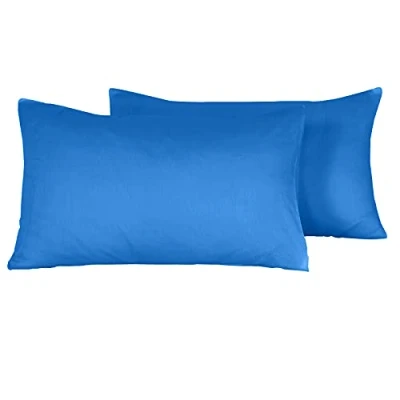 Image of Danny Textiles 400 Thread Count 100% Egyptian Cotton Housewife Pillow Cases Easy Care Machine Washable 50x75cm, (Royal Blue)