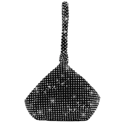 Image of Elegant Mini Soft Body Bridesmaid Women Girl Bride Bling Diamante Crystal Prom Cocktail Party Wedding Engagement Evening Bag Purse Clutch Pouch