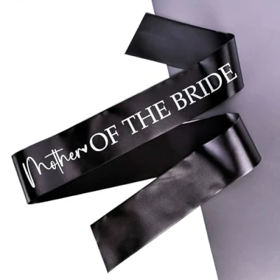 Image of Team Bride Hen Party Sashes Black and White Accesssories (Black Mother of The Sash)