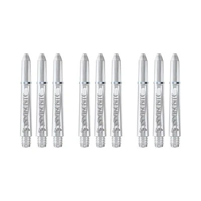 Image of RED DRAGON Peter Wright Snakebite Signature Series Short Clear Stems 3 Sets Per Pack (9 Shafts in Total)
