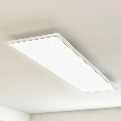 Image of BRILONER Leuchten LED Panel, lamp Star Decoration, dimmable Ceiling Light, Colour Temperature (CCT), incl. Remote Control, 36 watts, 3,800 lumens, White, 1195x295x65mm (LxWxH),7304 016