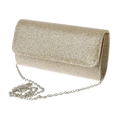 Image of IOOOFU Women&#039;s Evening Shoulder Bag Bridal Clutch Party Prom Wedding Envelope Handbag Champagne, 20x11x5cm/7.87x4.33x1.97in