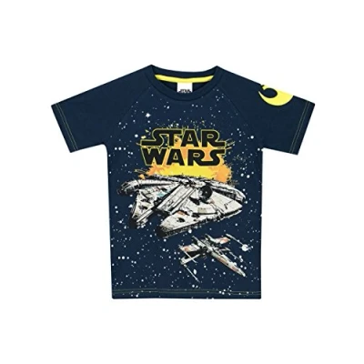 Image of Star Wars Boys Millenium Falcon T Shirt, 8 9 Years, Navy