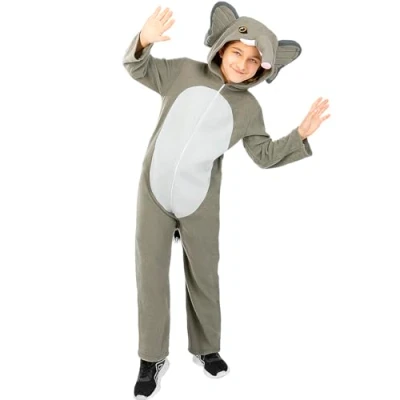Image of Funidelia Elephant Costume for boys &amp; girls Animals Costumes kids, accessory fancy dress props Halloween, carnival parties Size 5 6 years Grey/Silver