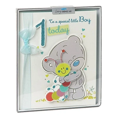 Image of Me To You Tatty Teddy Bear Baby Boxed Handmade Large Greeting Card 1st Birthday Boy