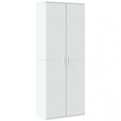 Image of vidaXL Highboard White Cabinet Engineered Wood, 70x35x180 cm, Modern Storage Furniture for Living Room/Home Office