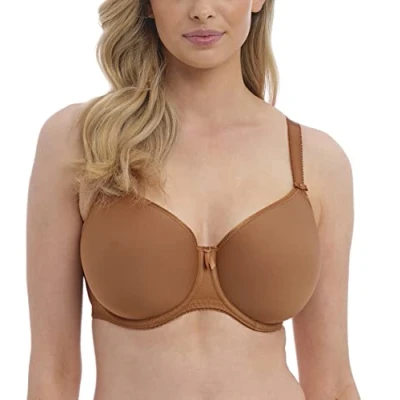 Image of Fantasie Women&#039;s Rebecca Essentials Molded Spacer Underwire T Shirt Bra, Opaque, Cinnamon, 38FF US