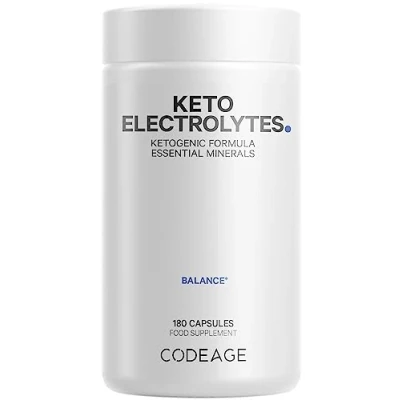 Image of Keto Electrolytes Supplement Vegan Electrolyte Tablets w Magnesium, Potassium, Calcium &amp; Salt Powder Pills Drink Hydration Supplements Non GMO, Diet 180 Capsules