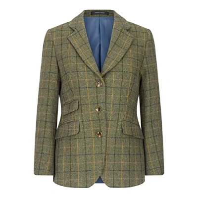 Image of WALKER AND HAWKES Ladies Derby Tweed Mayland Blazer Dark Sage 8