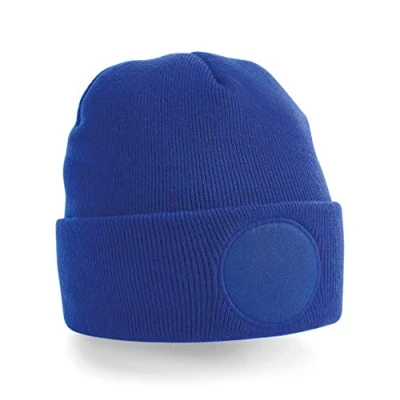 Image of Beechfield Elegant Design Circular Patch Beanie Bright Royal