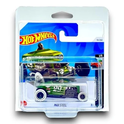 Image of Hot Wheels Max Steel (Green, Black &amp; White) 1/5 HW Roadsters 2024 19/250 (Short Card) includes a KLAS Car Keeper Protector Case HTD61