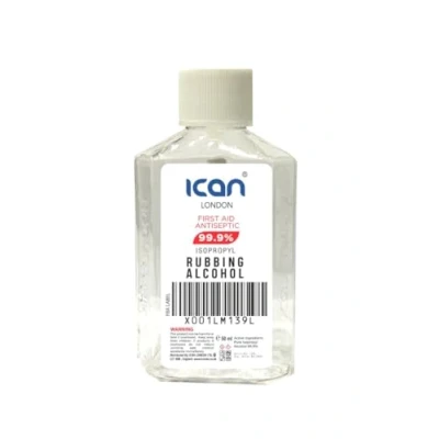 Image of ican london isopropyl rubbing Alcohol 99.9% First aid Antiseptic Disinfectant 50ml travel size