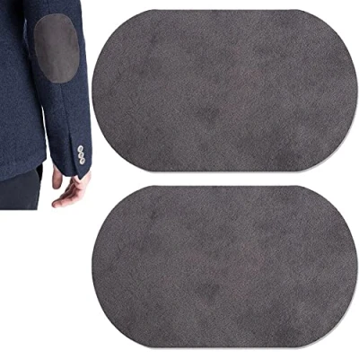 Image of Sanfly Elbow Suede Fabric Applique 2pcs Oval Cloth Iron on Knee Patches Clothing for Sweater Repair Crafts