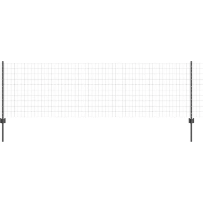 Image of vidaXL Euro Fence with 11 U Posts Grey 0,8x25 m Steel