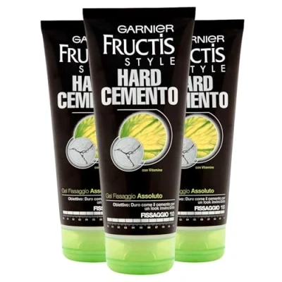 Image of Garnier Fructis Style Gel Hard Cement Hold 10 Absolute Fix with Fortifying Vitamins Extra Duration 3 bottles of 200ml