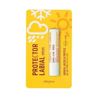 Image of Deliplus Lip Balm SPF 15, 4g Moisturizing Protector with Shea Butter, Vitamin E, Avocado Oil and Sunscreens
