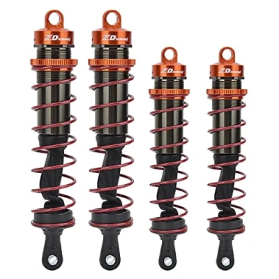 Image of RC Shock Absorber, Metal Oil Pressure Adjustable Front &amp; Rear Damper Compatible with 1/8 Car (Orange)