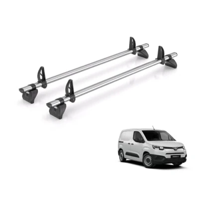 Image of Rhino Roof Rack for Toyota Proace City 2020+ [Only Fits Short (L1) Wheelbase Models] 2 Bars + Loadstops GB2FL/KLS2